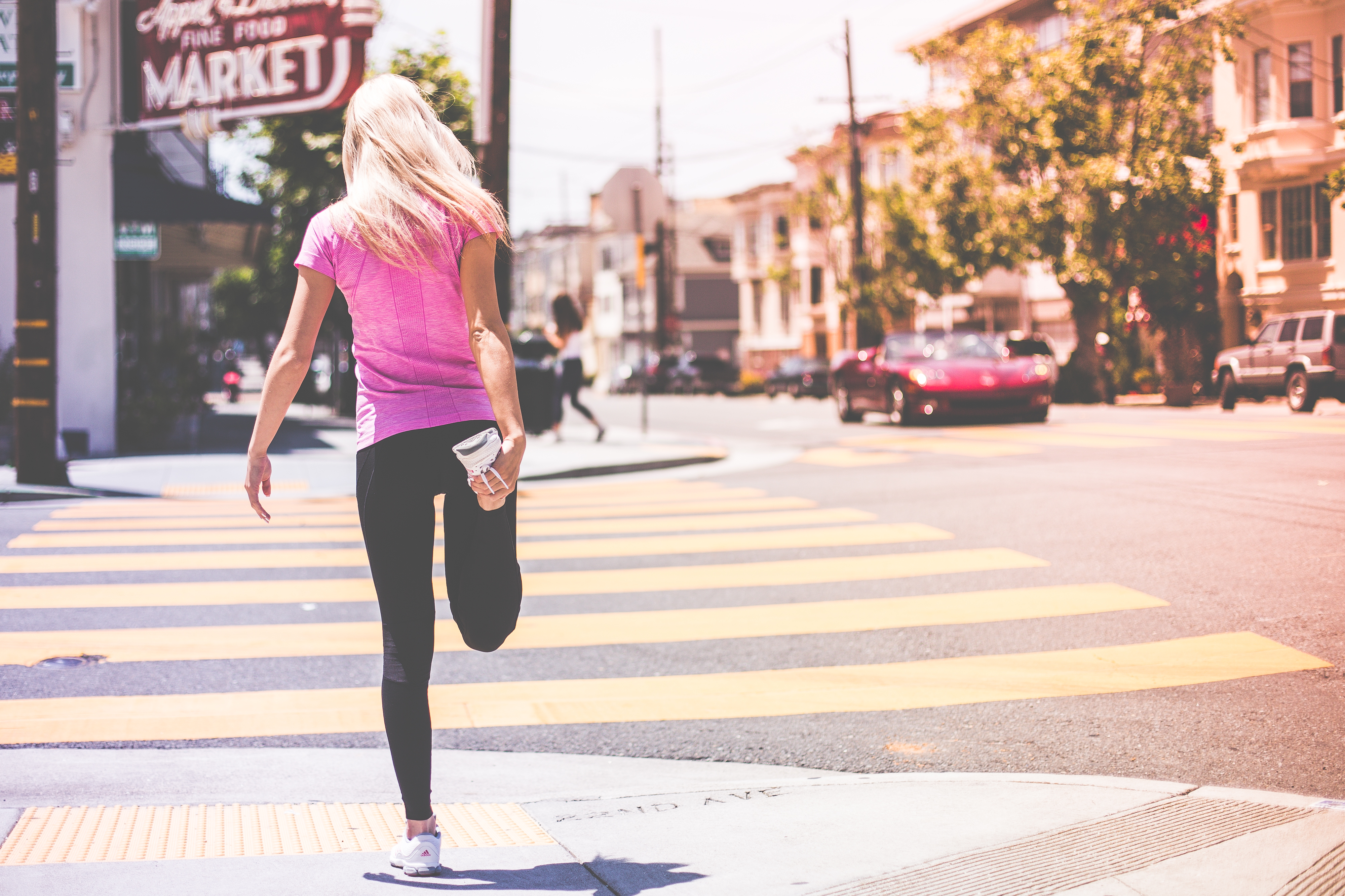 There are many alternatives to Running. Here a woman is stretching before running.