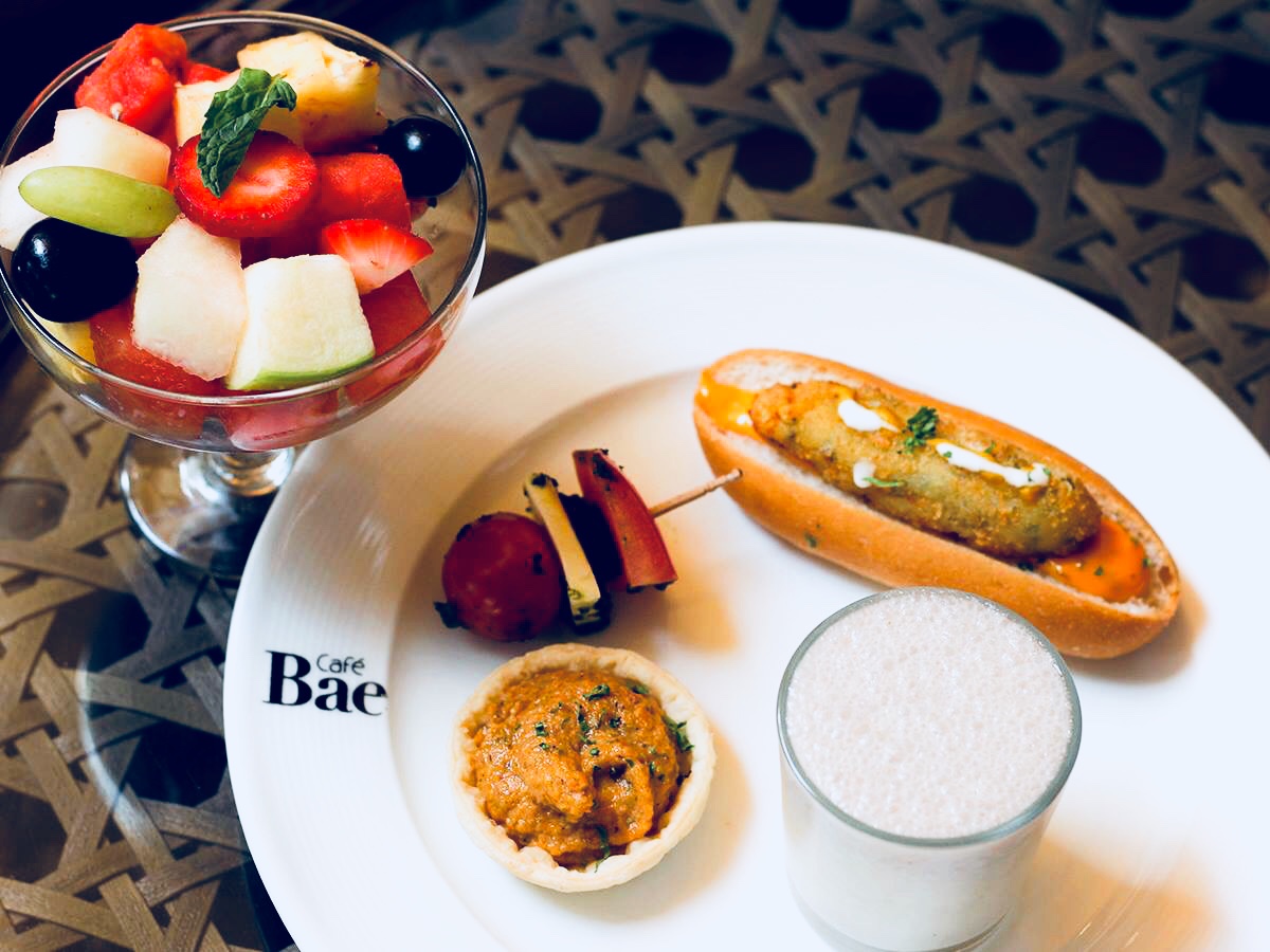 Breakfast platter of Cafe Bae is also very good. It's nice place to go enjoy with loved ones. Here is sausage and fruits.