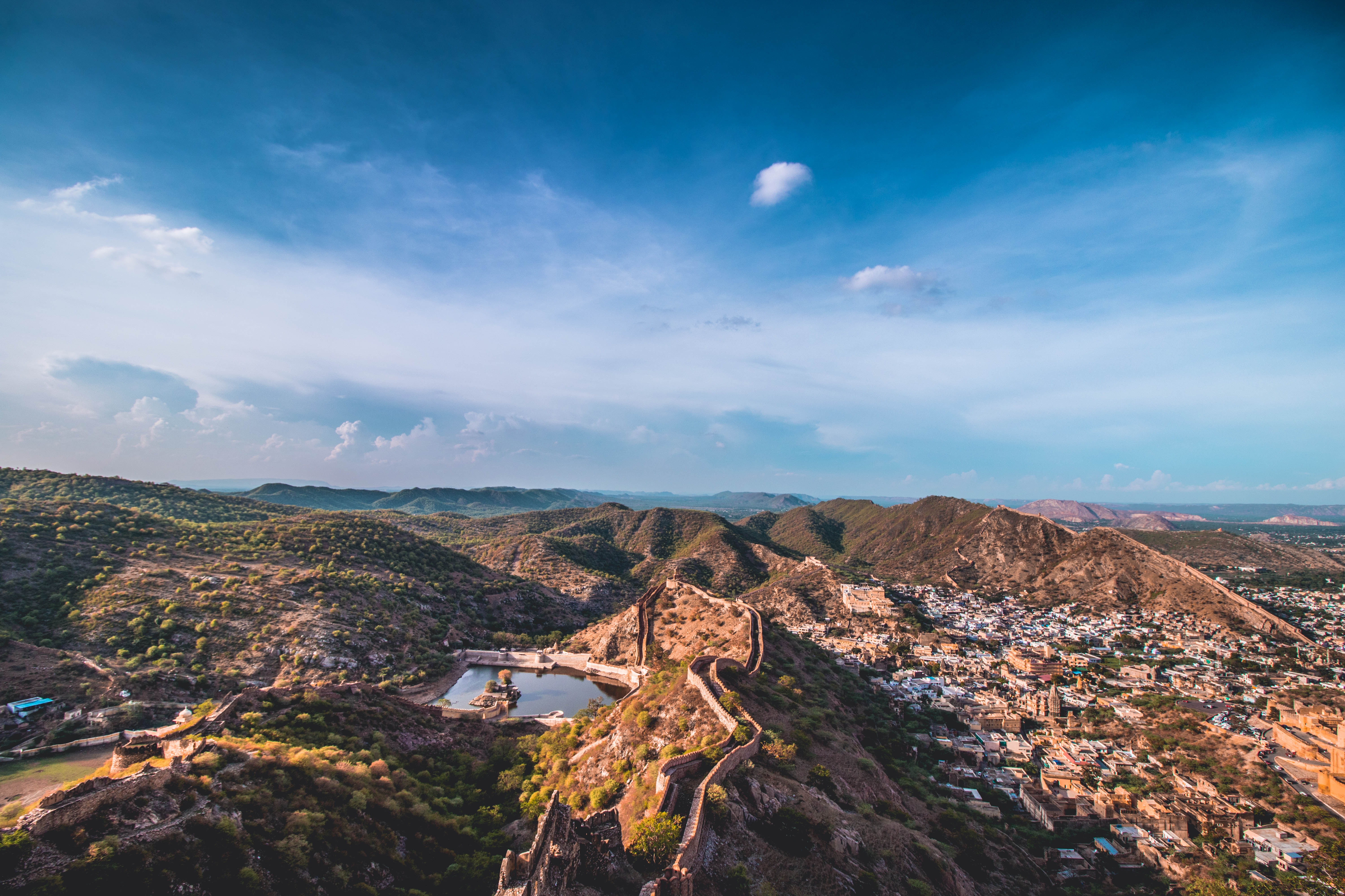 Jaipur is a major tourist attraction in India in march. You should visit Jaipur in March. Here is the aerial view of the city of Jaipur.